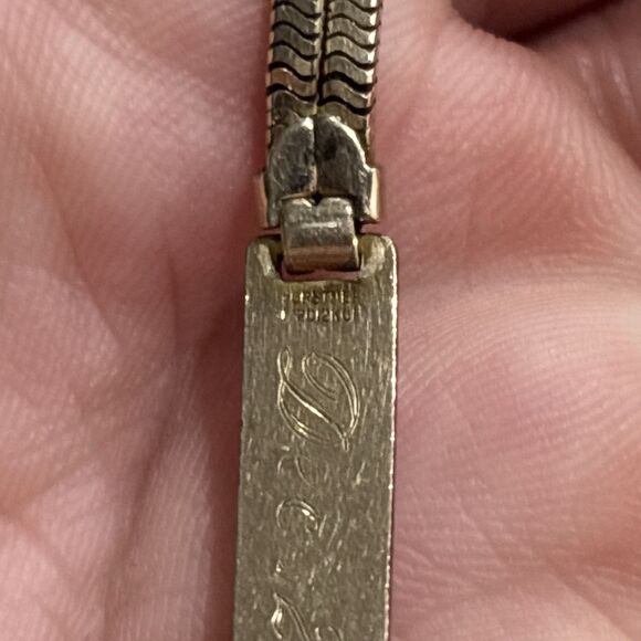 Vintage Forstner ID Bracelet Gold Filled GF Double Chain Engraved Ginnie 7.5" - Picture 3 of 10